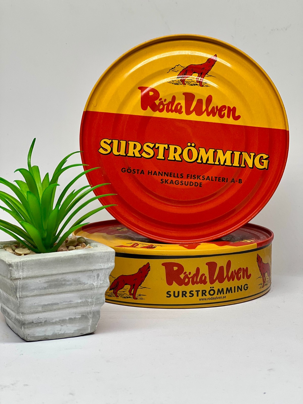 Swedish Surstromming herring traditional to Swedish cuisine, Red Wolf,Röda Ulven
