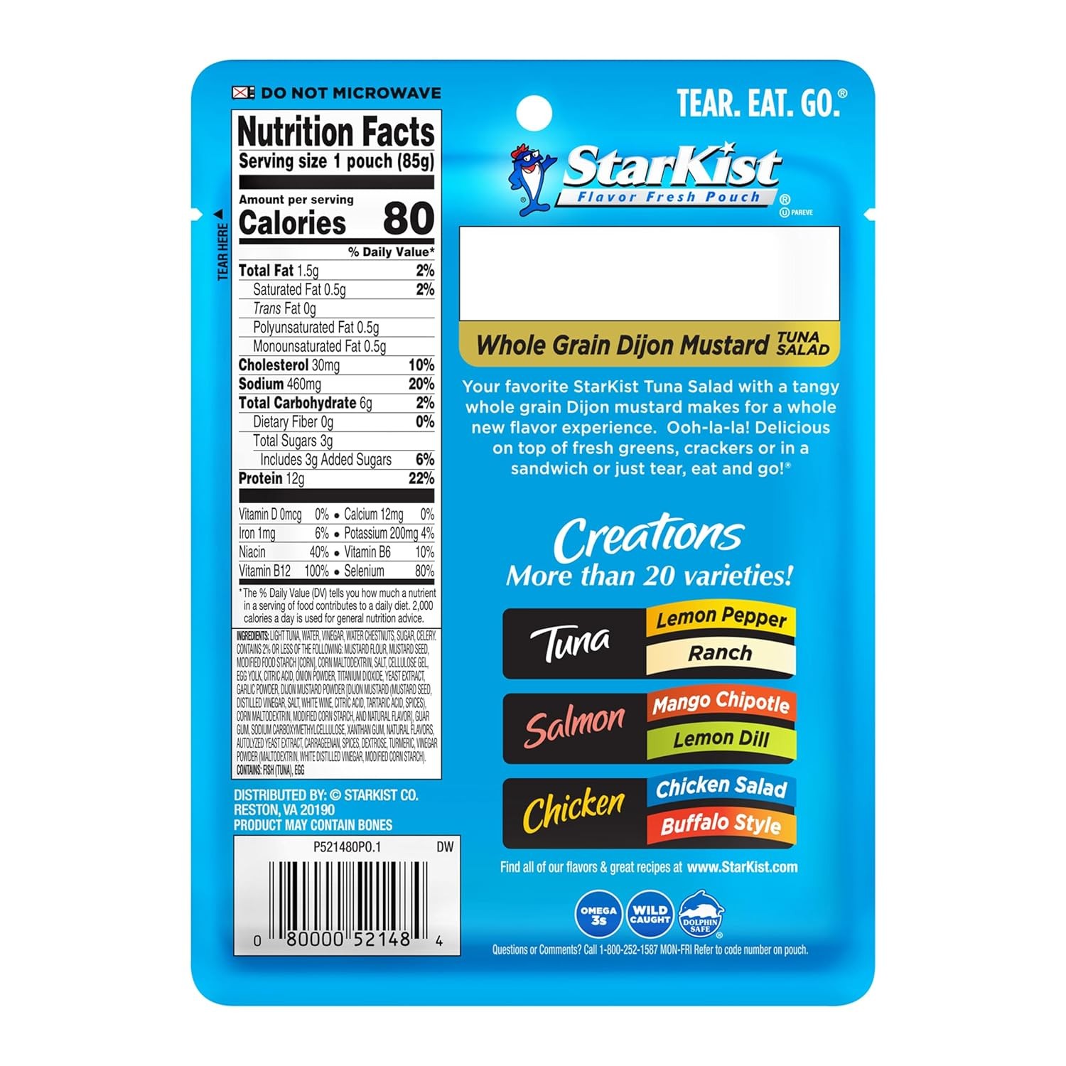 StarKist Tuna Creations Whole Grain Dijon Mustard 3oz Pouch 24 Pack