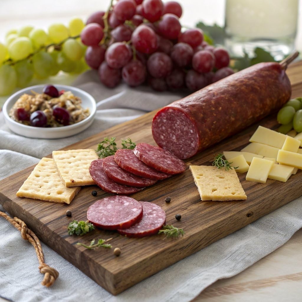 100% Natural Hardwood Smoked Summer Sausage – Ready to Eat Charcuterie Treat