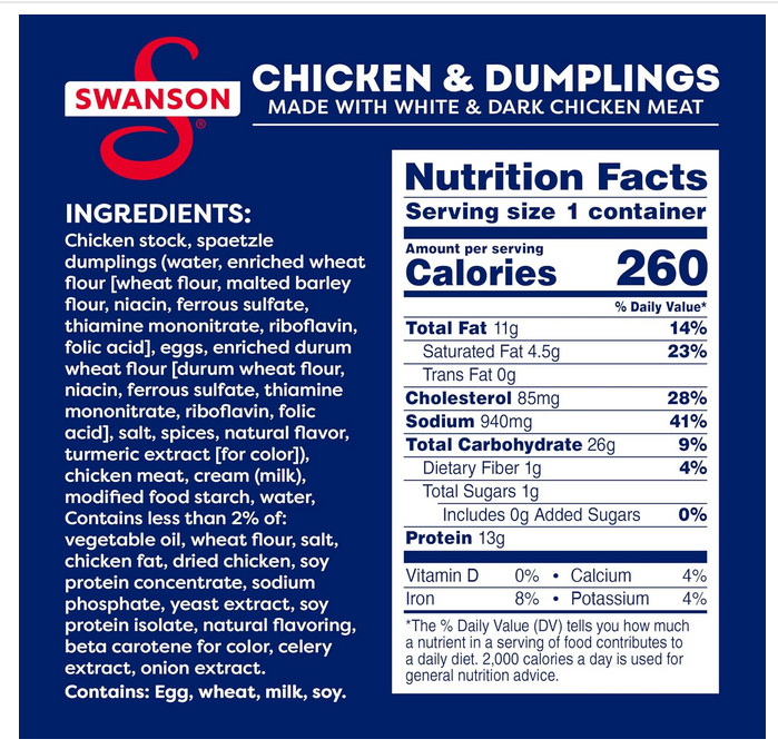 Swanson Canned Chicken and Dumplings With Whit 10.5 OZ Can (Pack of 4)