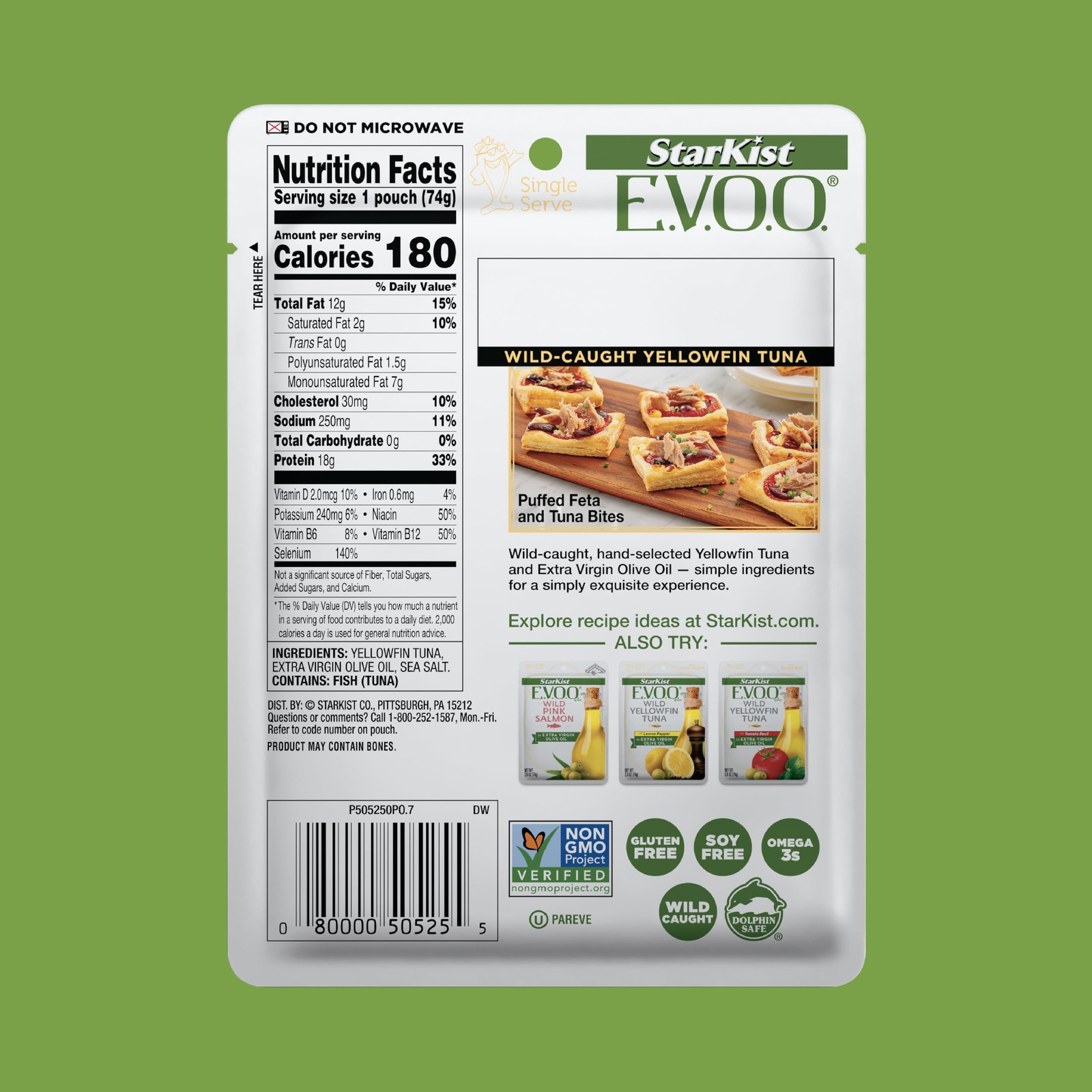 StarKist E.V.O.O. Yellowfin Tuna in Extra Virgin Olive Oil, 2.6 Oz, Pack of 24