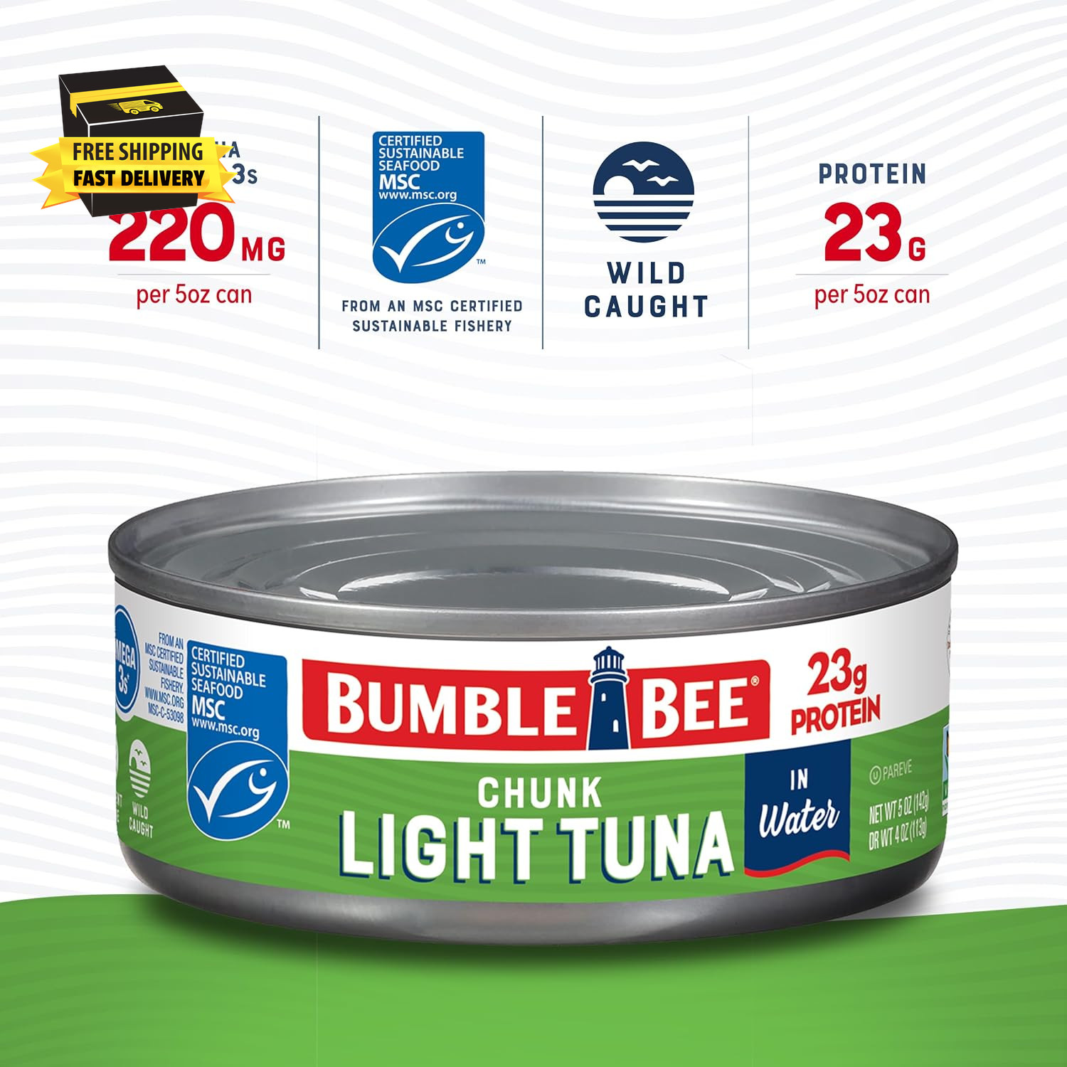 Chunk Light Tuna in Water, 5 Oz Cans (Pack of 24) – Wild Caught Skipjack Tuna –