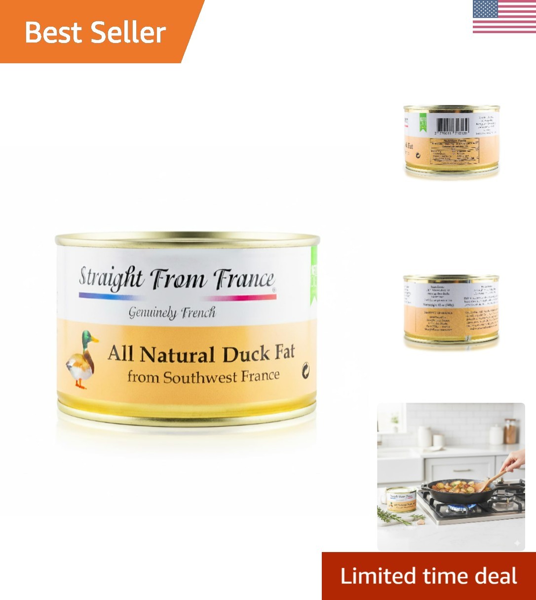 All Natural Duck Fat for Cooking from Southwest France, Keto and Paleo Diet F…