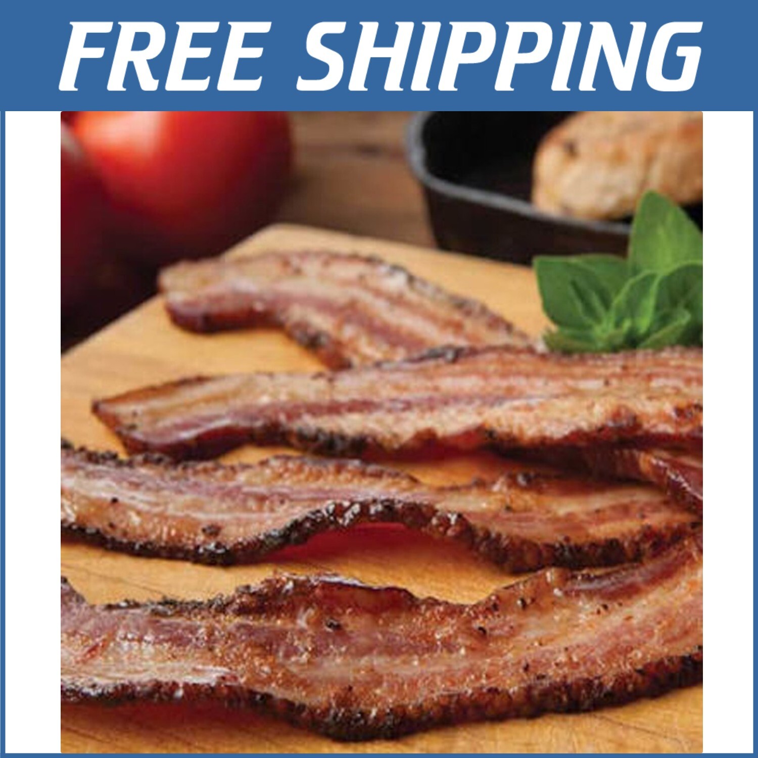 Fully Cooked Thick Cut Bacon – 80 Slices, 10-Year Shelf Life, Ready to Eat=