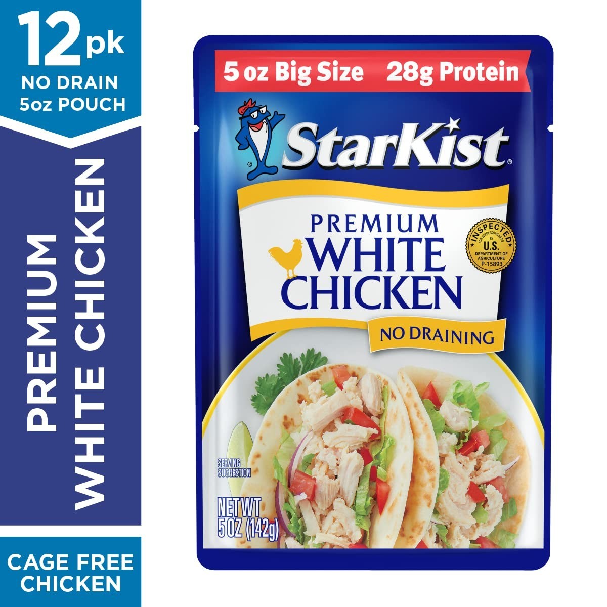 White Chicken Pouches – 5 oz, Pack of 12 – Ideal for Quick Meals