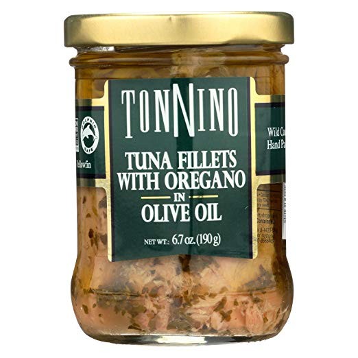 Tonnino Yellowfin Tuna Fish – Oregano in Olive Oil 6.7 Ounce