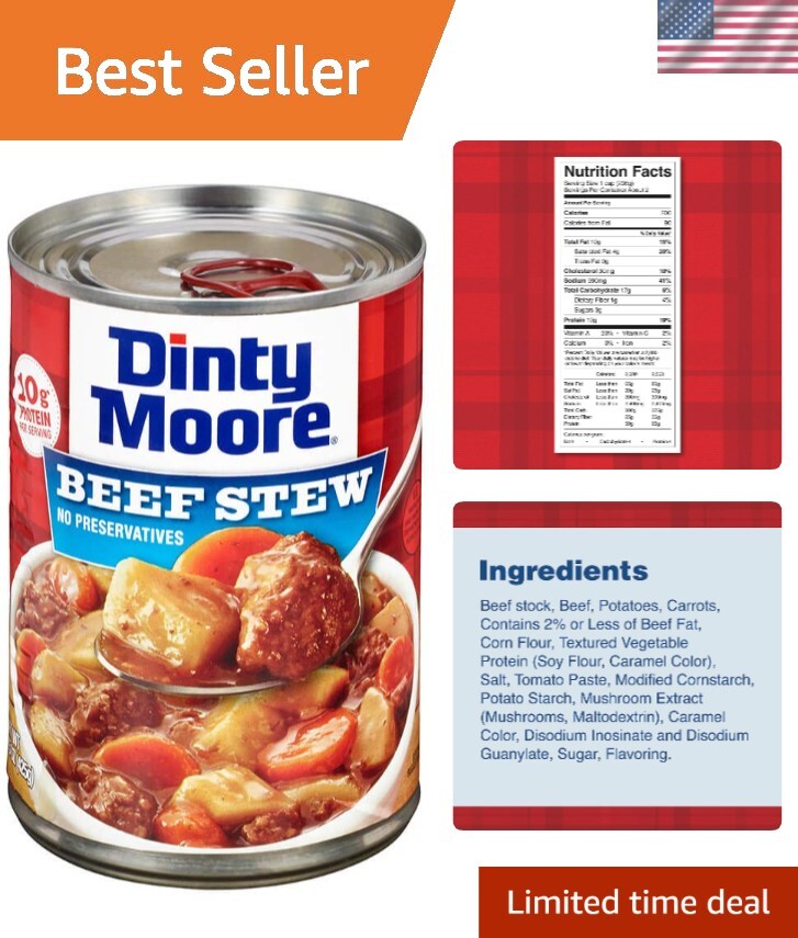 Delicious 15 oz Beef Stew – 12 Pack, Ready-to-Eat with Potatoes & Carrots