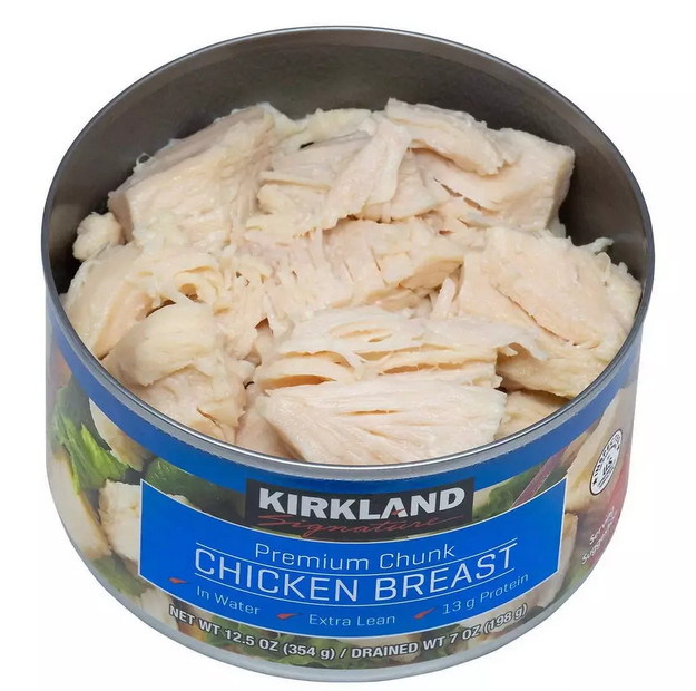 Kirkland Signature chicken breast, packed in water, premium chunk, 6 12.5-ounce