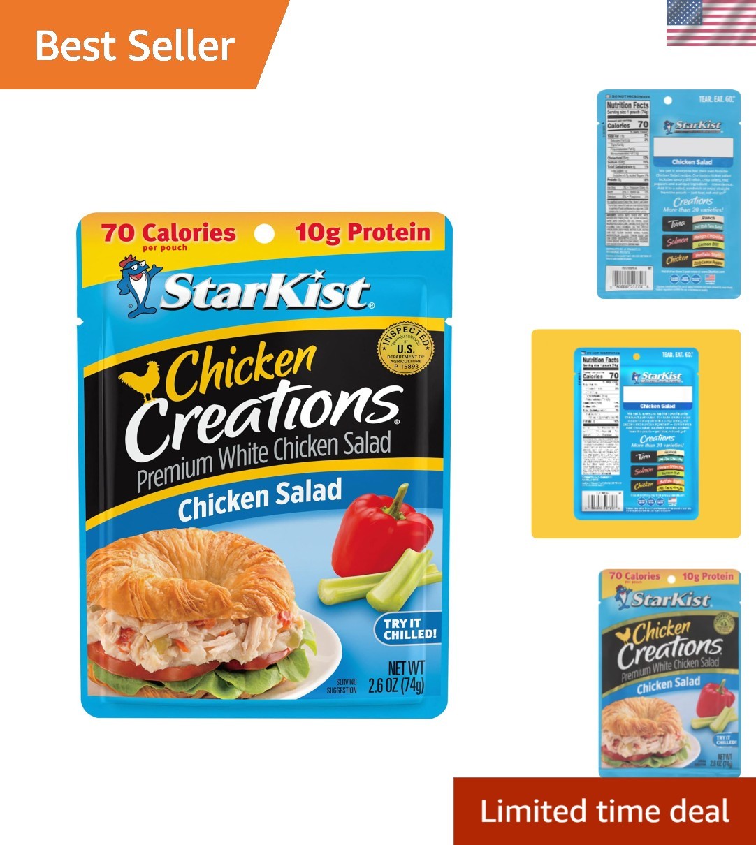 Savory Chicken Salad Pouch – Gluten-Free, 2.6 oz – Nourishing On-the-Go Snack