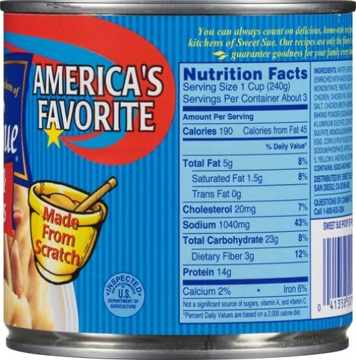 Southern Style Chicken & Dumplings – 5 Pack of 24 oz Cans – Ready-to-Eat Meal