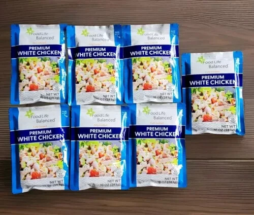 Food for Life Balanced PREMIUM WHITE CHICKEN Lot 7 Fully Cooked. 10oz ea