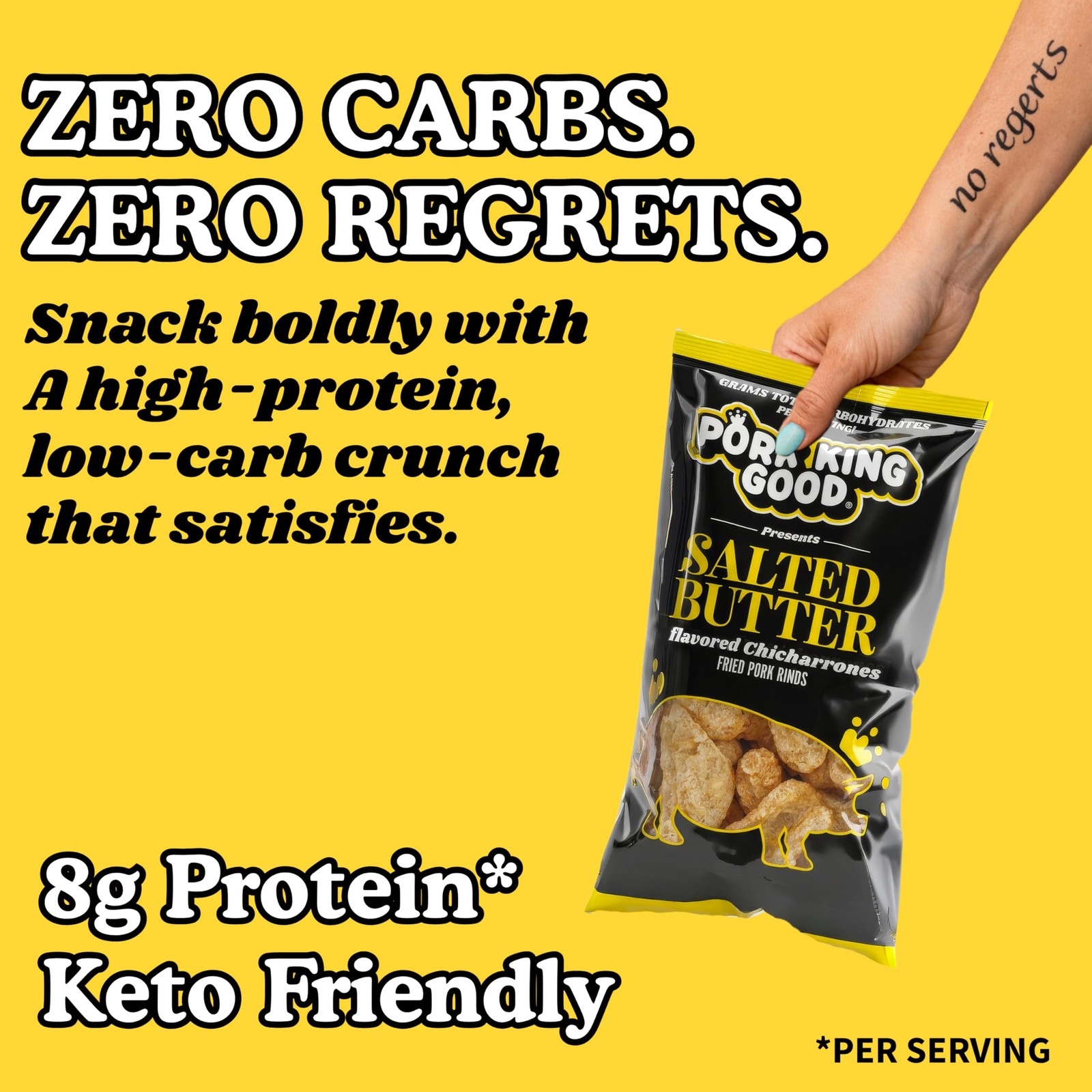 Salted Butter Pork Rinds (Chicharrones) (4 Pack) Keto Snacks