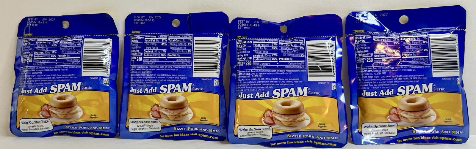 Spam Single Classic 2.5 Ounce Pouches (Pack of 4) Ready to Eat Fully Cooked Meat