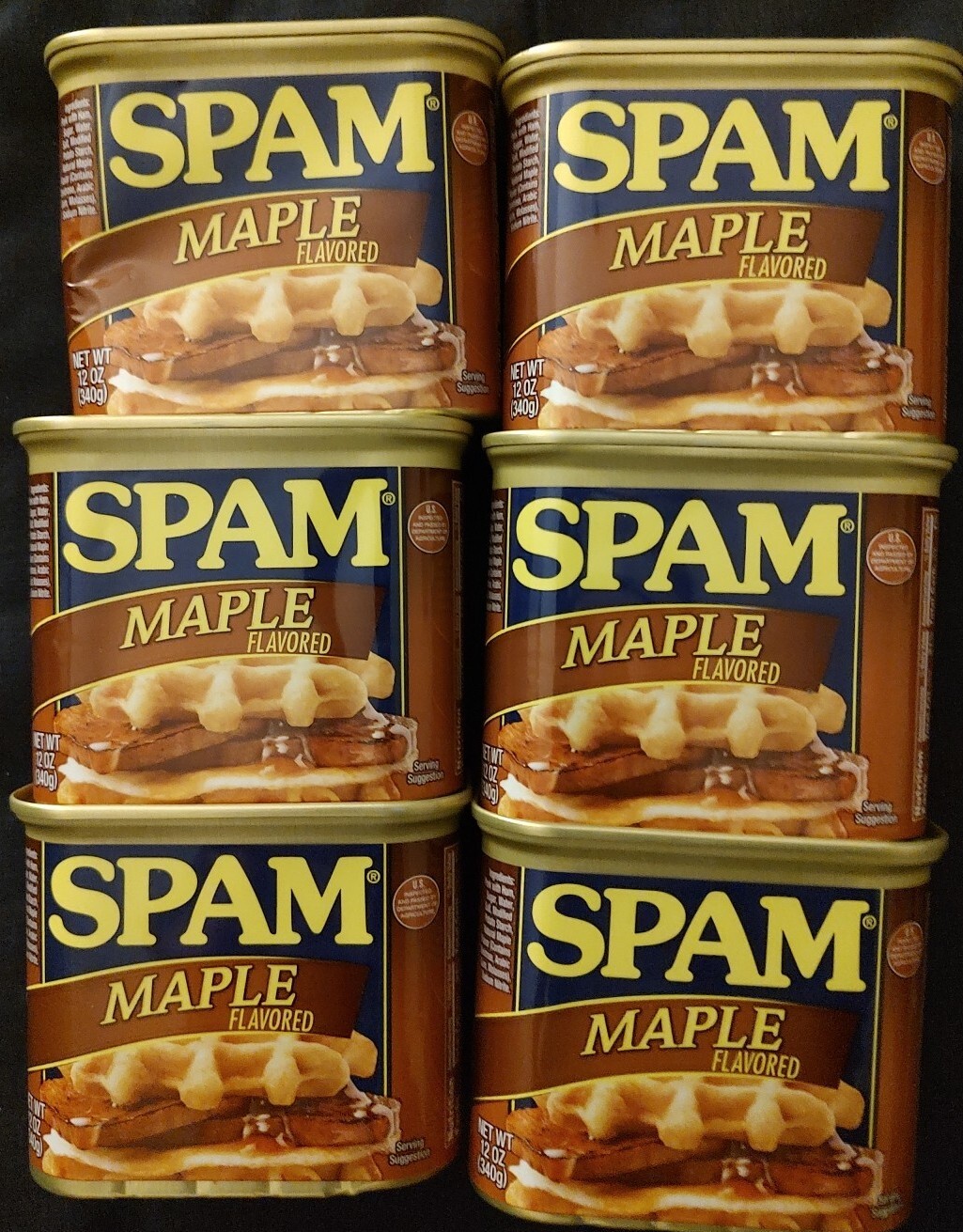 SPAM MAPLE 6 Set 12 oz. Cans Meat Food Pork FRESH Exp. 2026