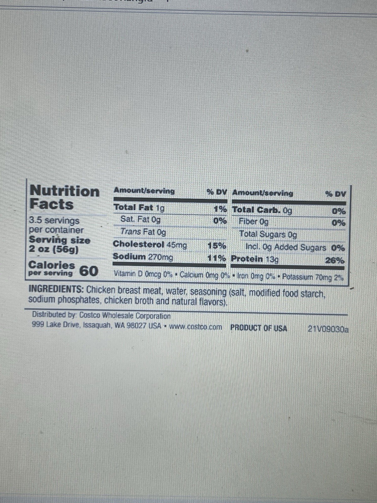 Kirkland Signature, Chicken Breast, 12.5 oz, 6-Count New