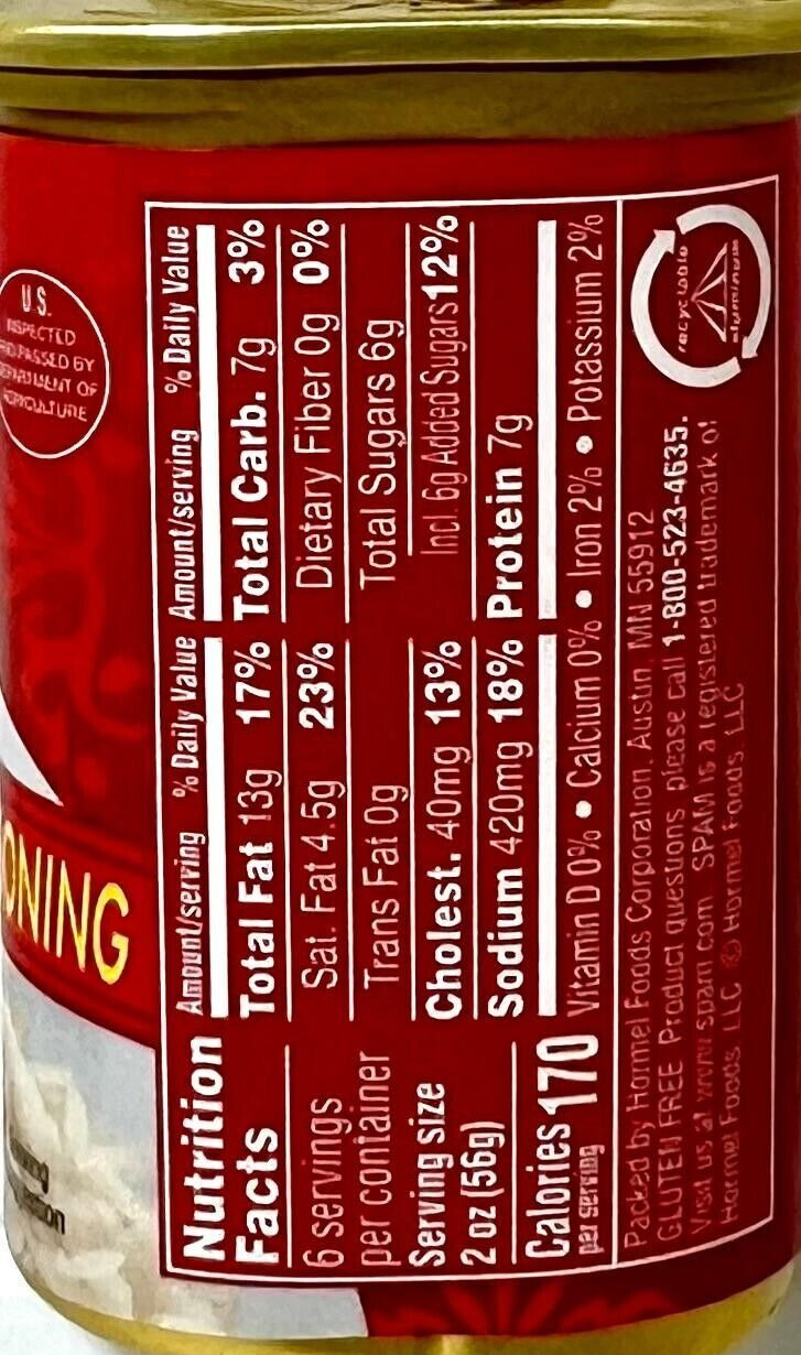 Spam with Tocino Seasoning Luncheon Meat 12 oz Exp 4/2027