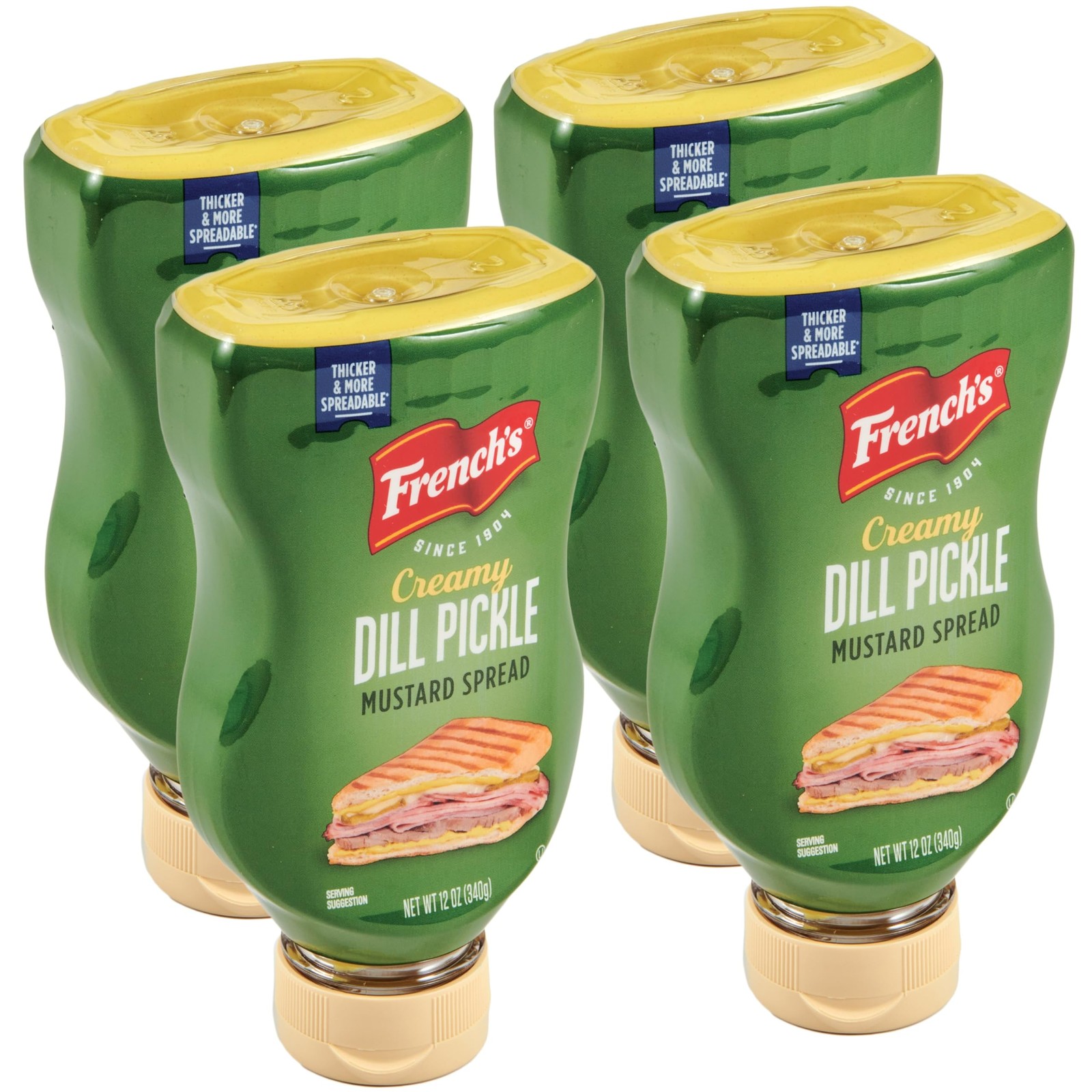 Creamy Dill Pickle Mustard Spread, 12 oz – Pack of 4 Jars for Sandwiches