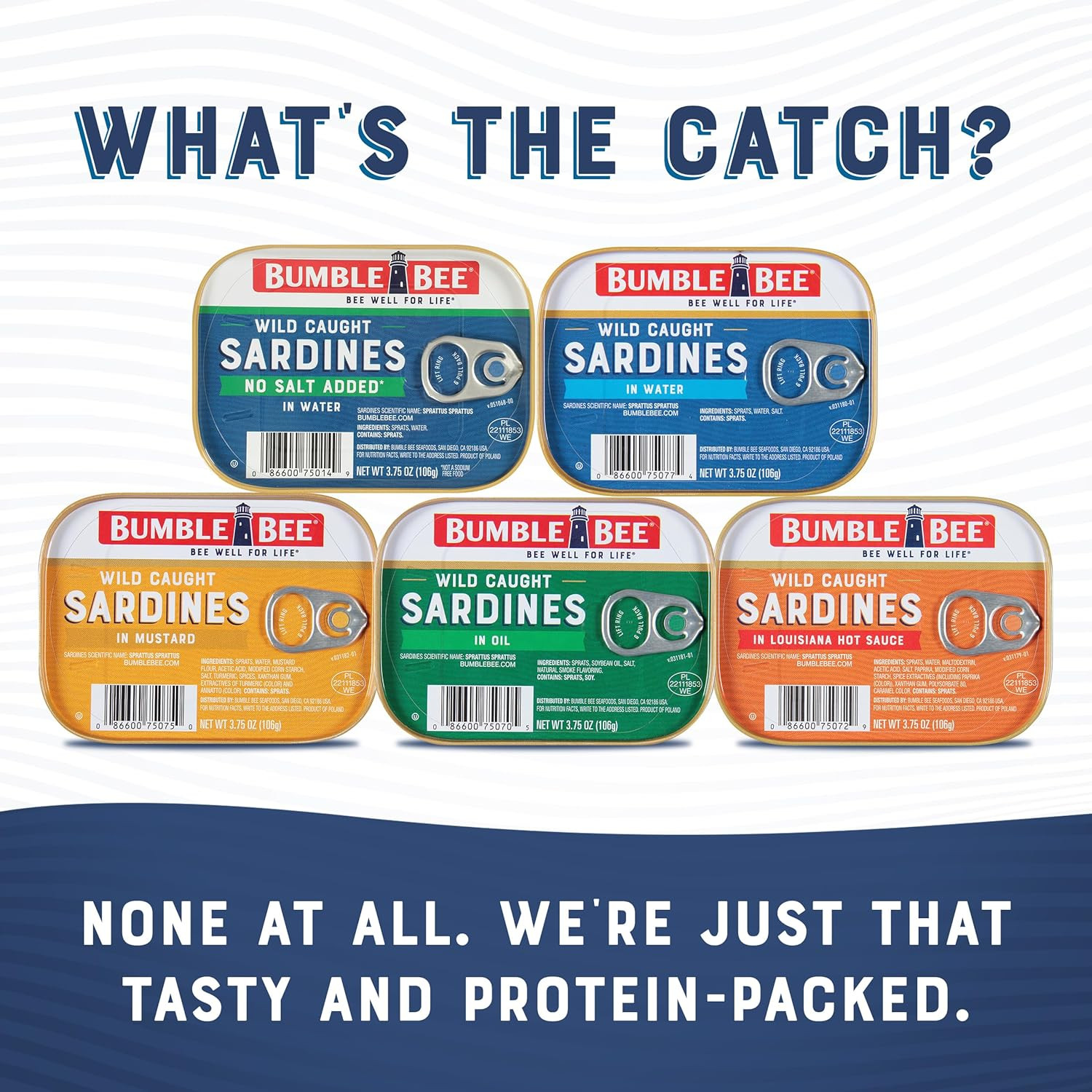 Wild Caught Sardines In Mustard Sauce 3.75 oz Cans 12 Pack Gluten Free