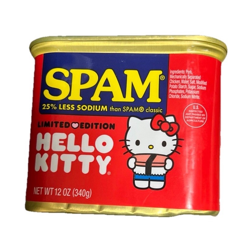 NEW SPAM 25% Less Sodium Limited Edition Hello Kitty Canned Meat 12 oz (340 g)