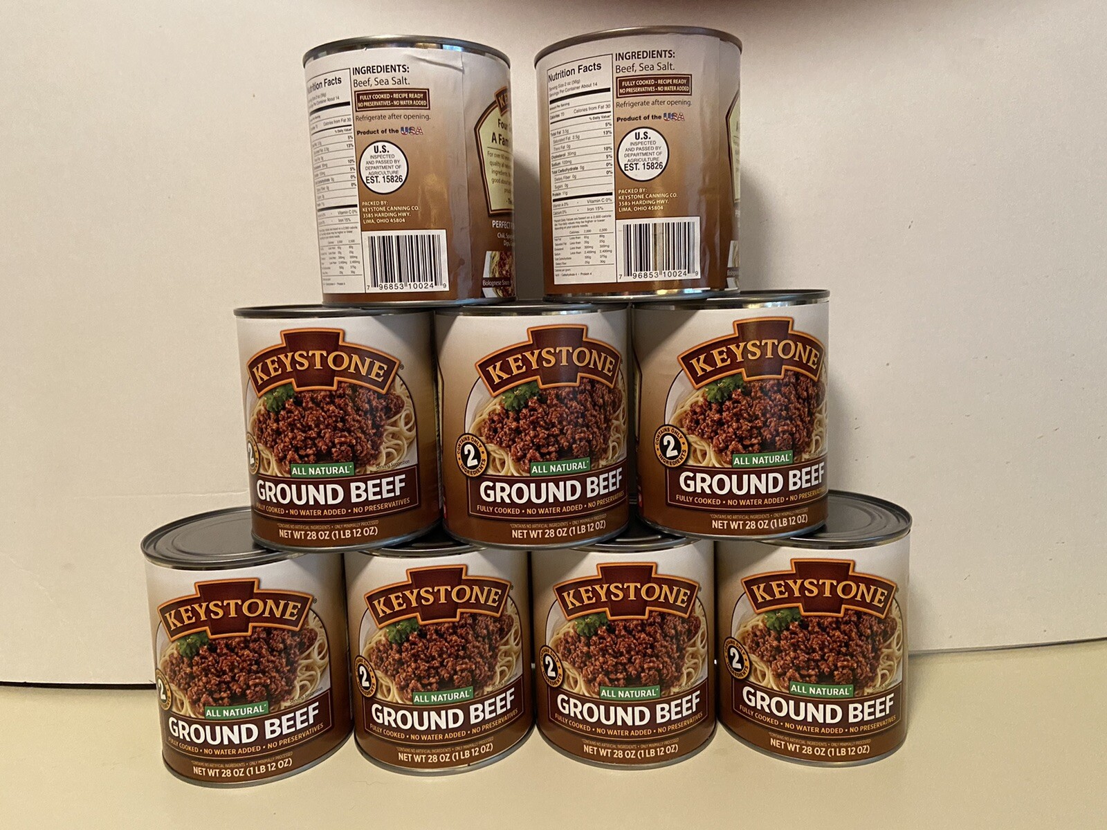 KEYSTONE ALL NATURAL GROUND BEEF 9 – 28 OZ CANS, CAMP & SURVIVAL, FREE SHIPPING