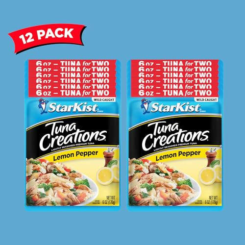 Tuna Creations, Lemon Pepper, 6.0 oz Pouch, Pack of 12