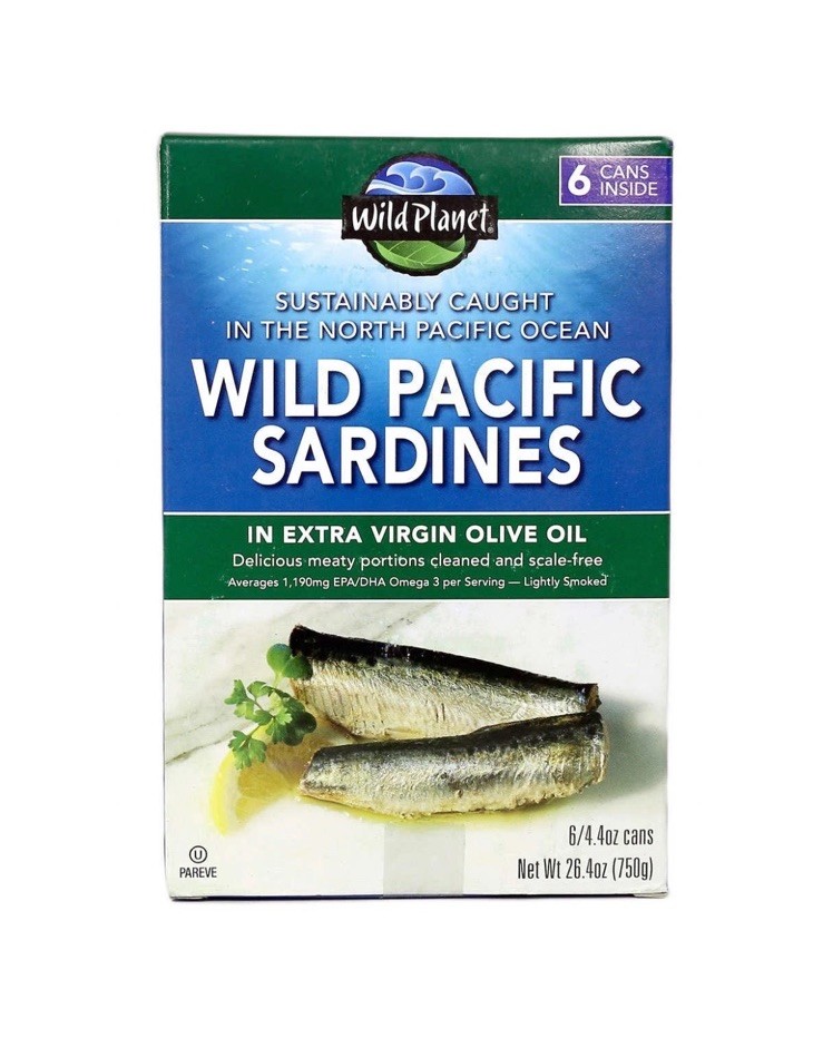 Wild Planet Wild Pacific Sardines in Extra Virgin Olive Oil, 4.4 Ounce (6 Count)