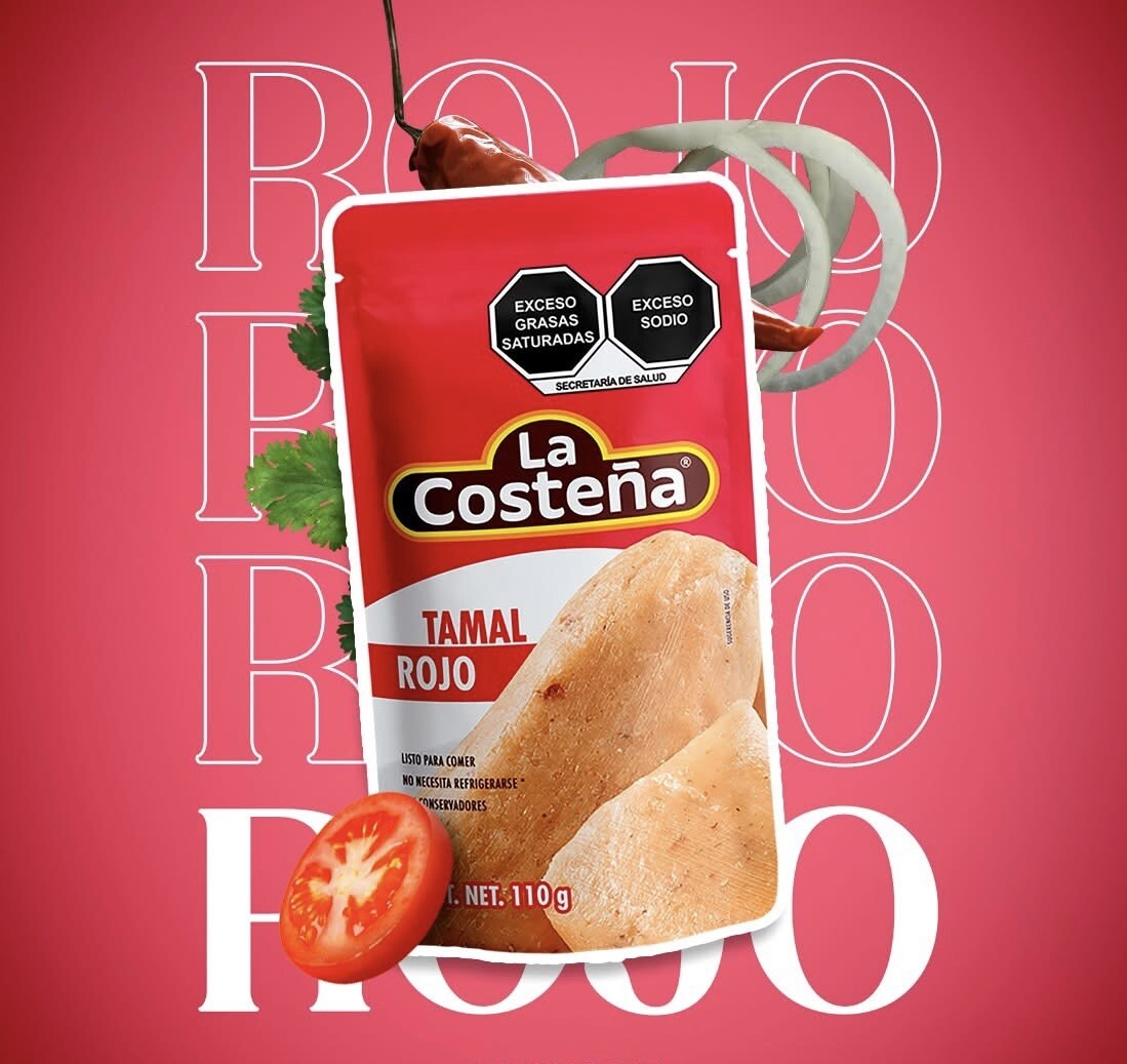 5X TAMALES ROJOS DE PUERCO – Red Tamales w/Pork – 110g Each One (Pack of 5)