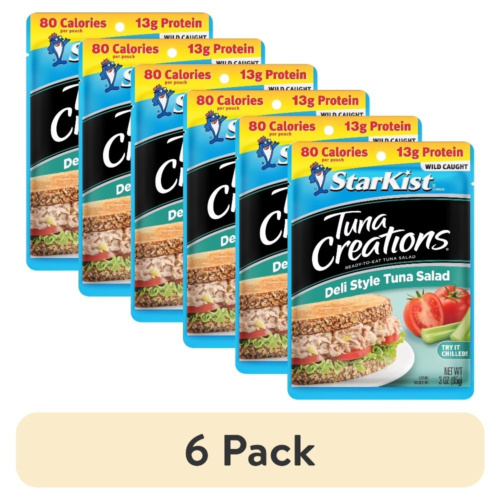 Tuna Salad Pouch Wild Caught Deli Style 13g Protein 3 oz 6 Pack