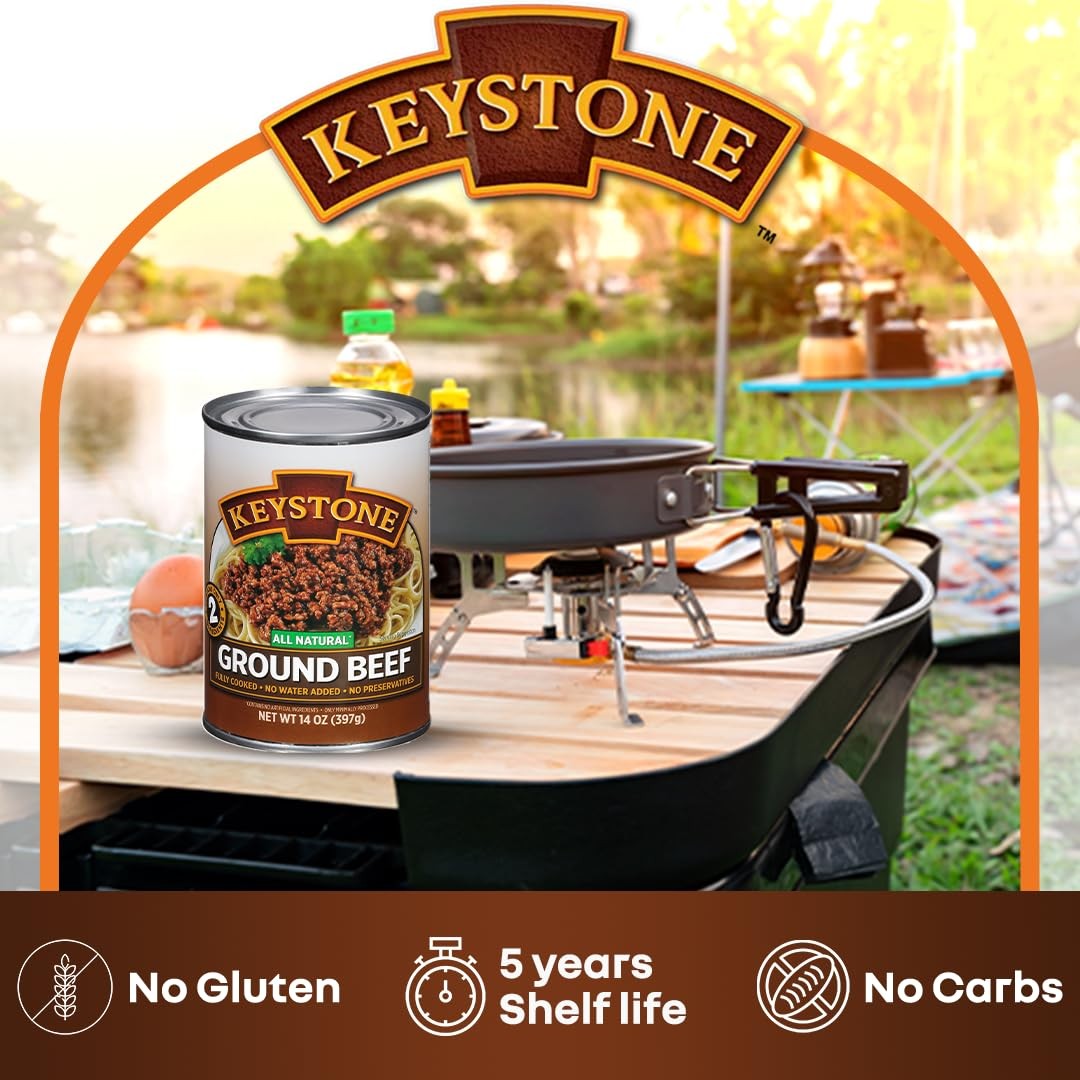 Fully Cooked Ground Beef Canned Ready To Eat 28 Oz 2 Pack Shelf Stable Survival