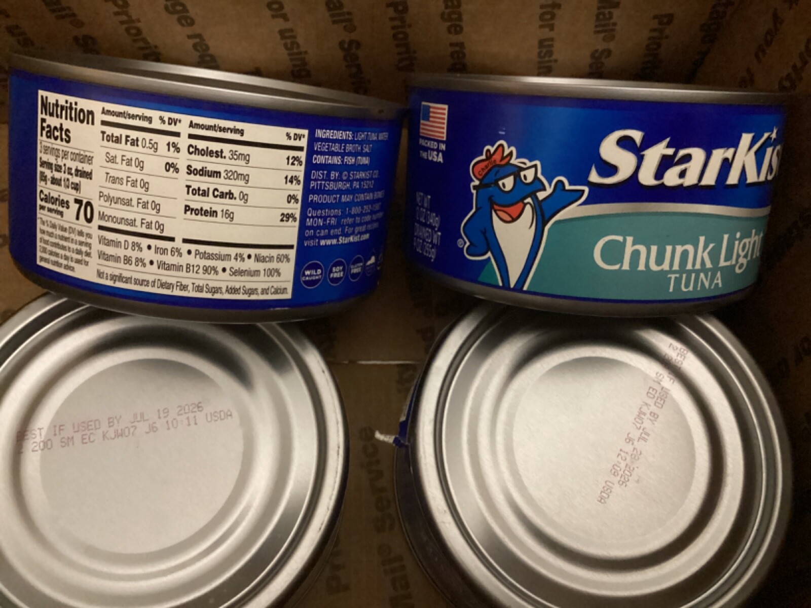 Eight (8) 12oz. cans of StarKist Chunk Light Tuna in Water Wild Caught
