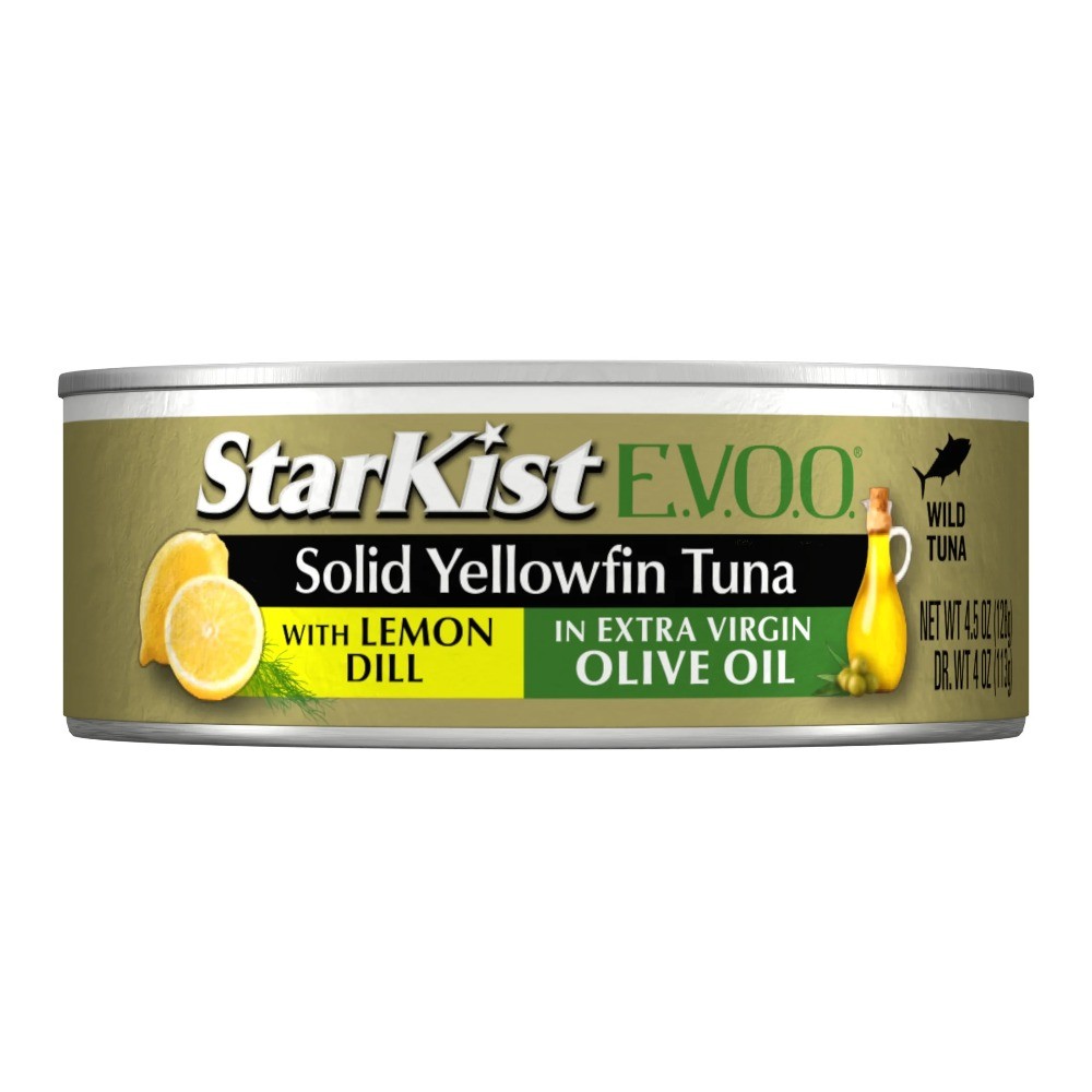 (8 pack)Solid Yellowfin/Light Tuna in Extra Virgin Olive Oil, Lemon Dill, 4.5 oz