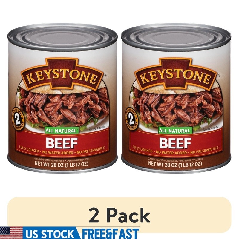 Natural Beef Canned Meat Fully Cooked No Water Added Ready to Eat 2 Pack New