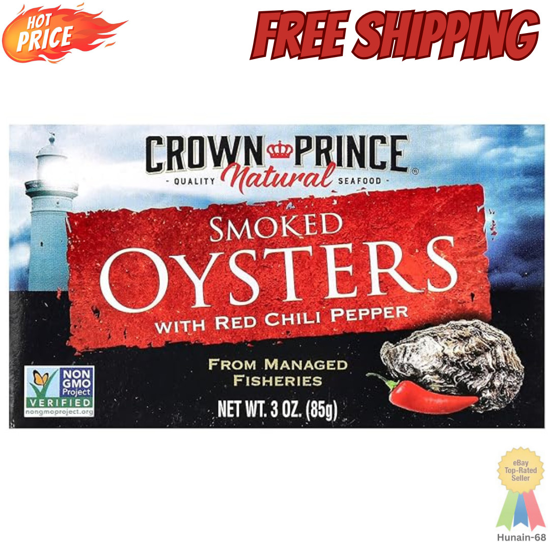 2 PACK-Crown Prince Smoked Oysters With Red Chili Pepper 3 Oz