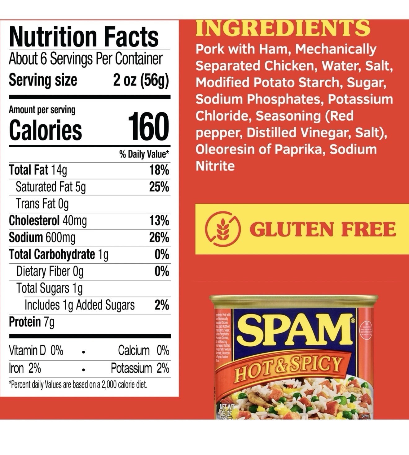 (3 pack) SPAM Hot & Spicy, Shelf Stable, 12 oz Aluminum Can Ready To Eat Tasty