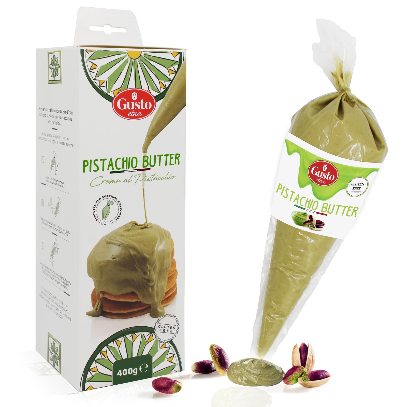 Pistachio Nut Butter Cream in Squeeze Pouch, Spread, Cake Filling & Icing, Fr…