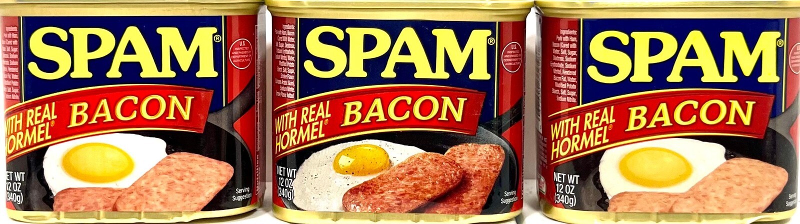 Spam Bacon Luncheon Meat 12 oz ( Pack of 3 )