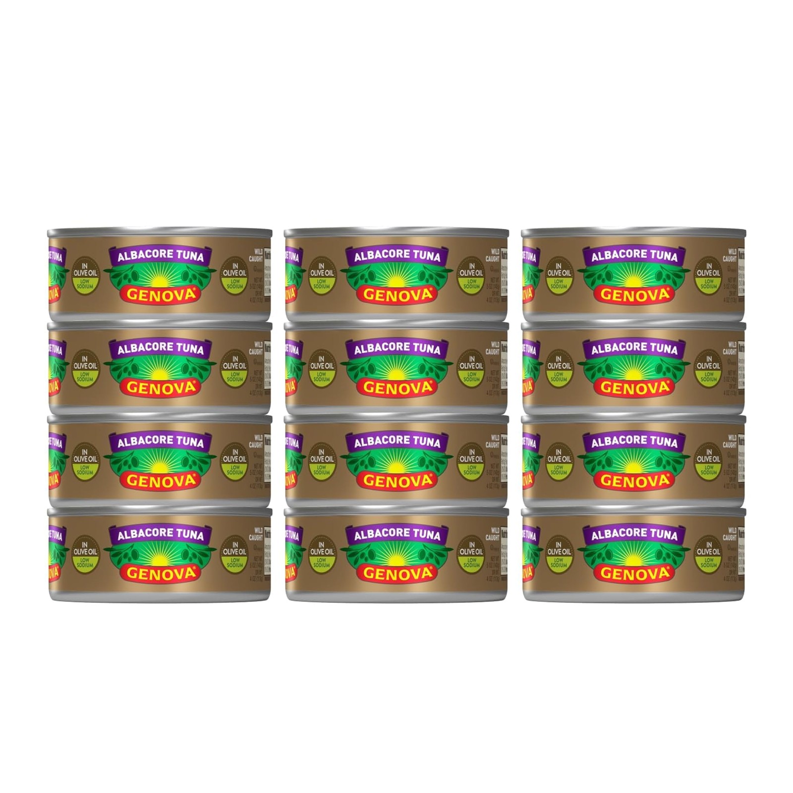 Genova Premium Albacore Tuna in Olive Oil, 5 5 Ounce (Pack of 12), Canned
