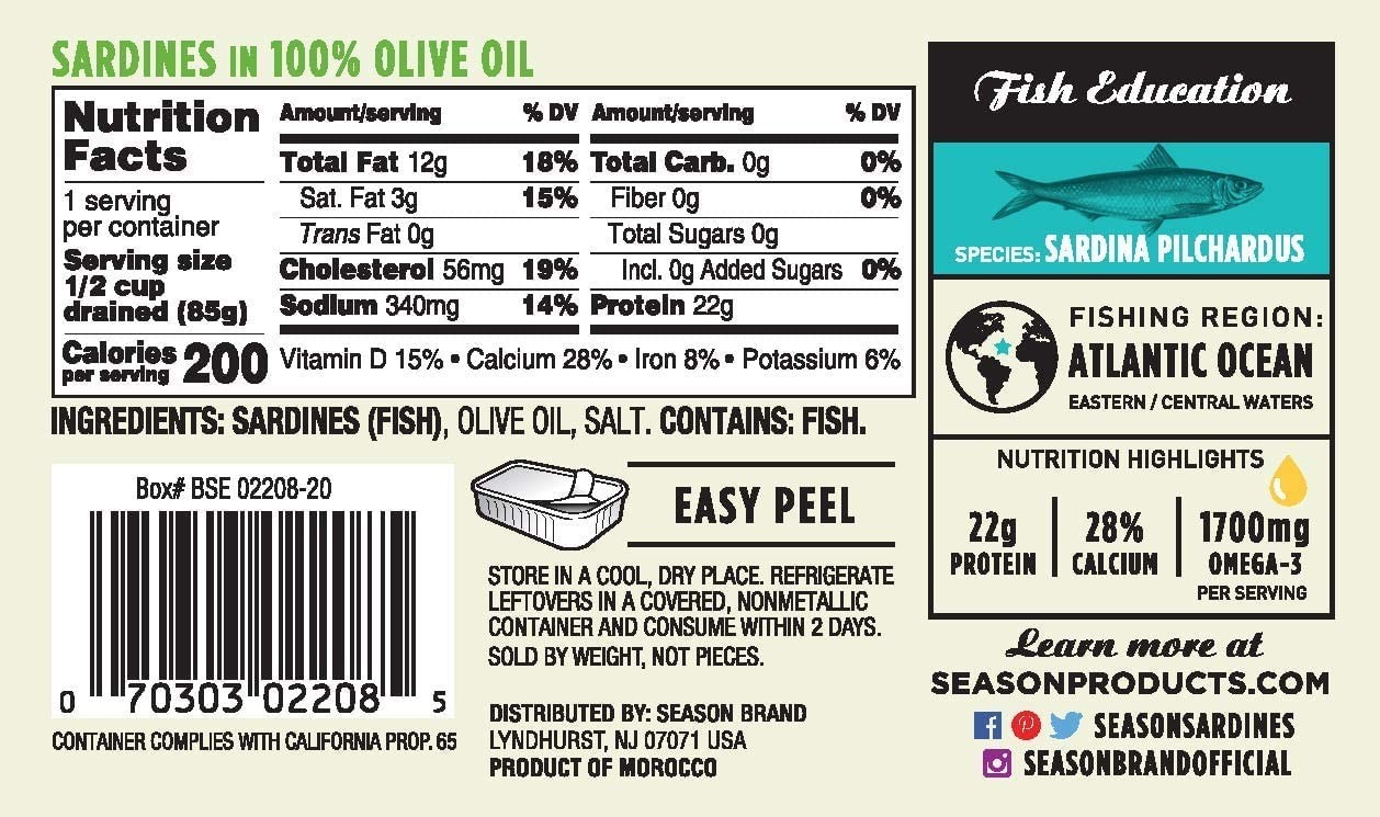 Canned Sardines – Protein-Packed Superfood, 24-Pack