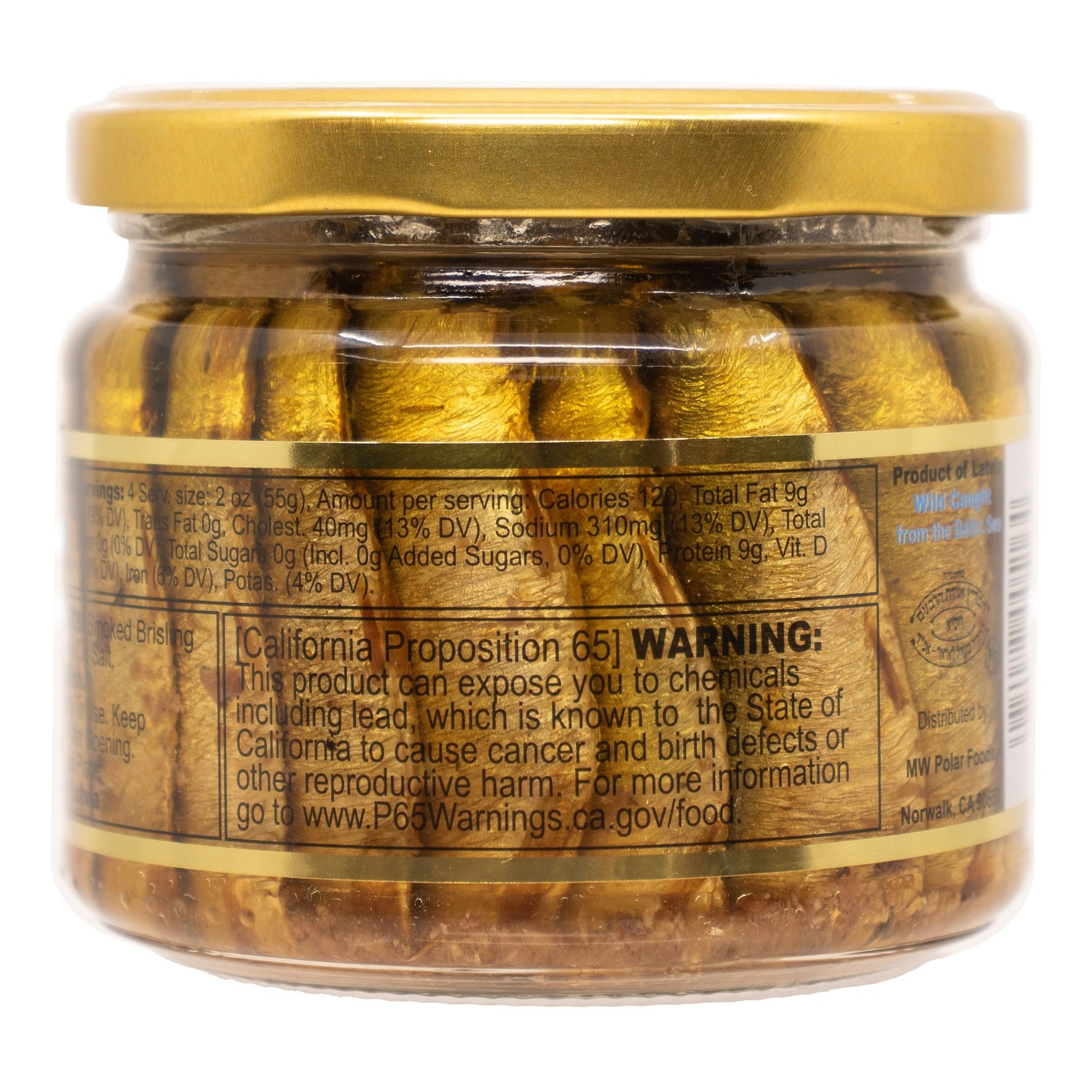 MW Polar Naturally Alder Wood Smoked Brisling Sardines in Olive Oil, 9.5oz Ja…