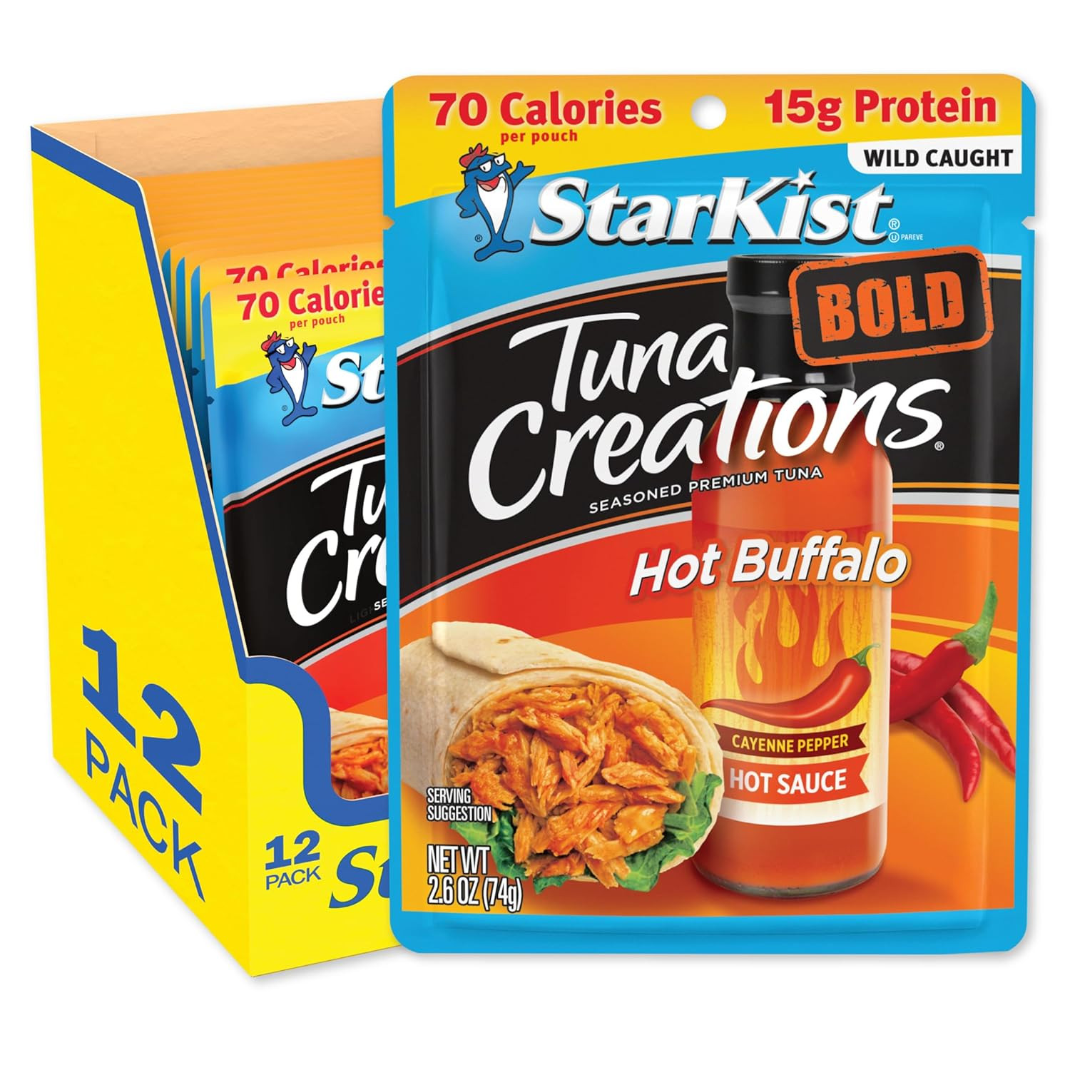 Tuna Creations BOLD Hot Buffalo Style, 2.6 Oz, Pack of 12