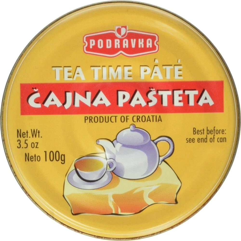 Pack 2 Canned Meat Pork Liver Pate “For Tea Time” Podravka 100g x 2