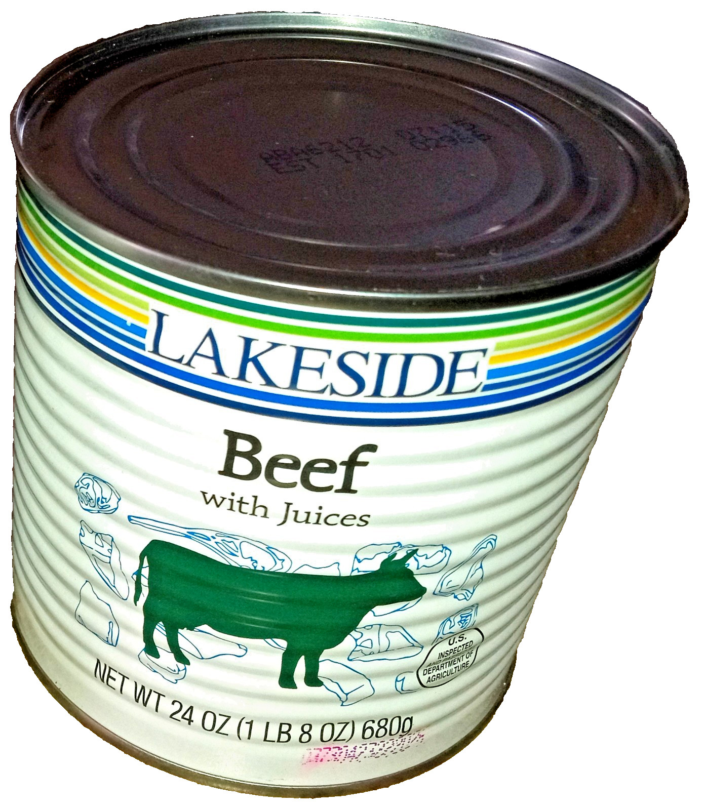 One Lakeside Foods Beef w/ Juices 24 Oz. Can Survival Food **1/19/31 Exp. Date**