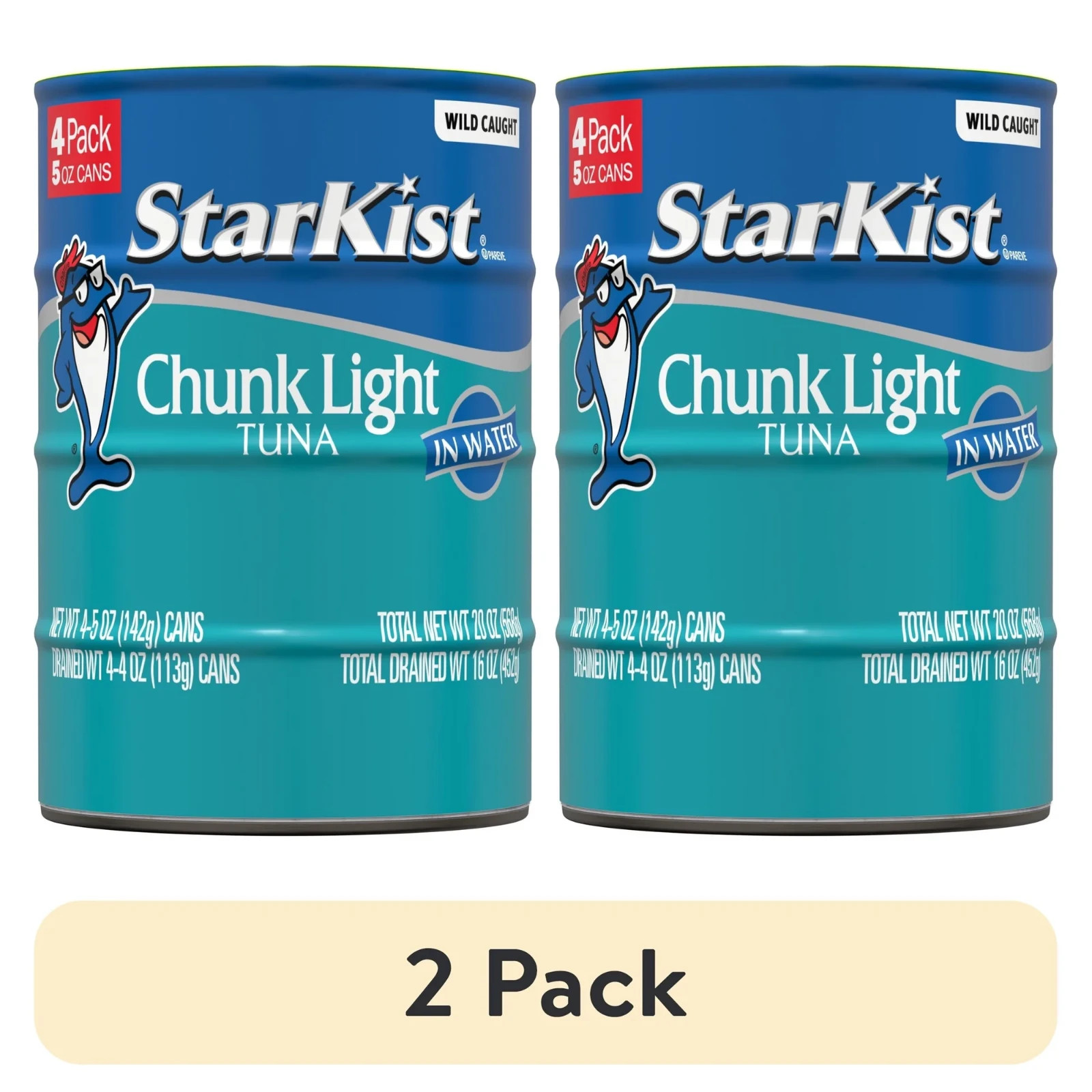 StarKist Chunk Light Tuna in Water, Wild Caught, 20g Protein, 5 oz (2 pack)…
