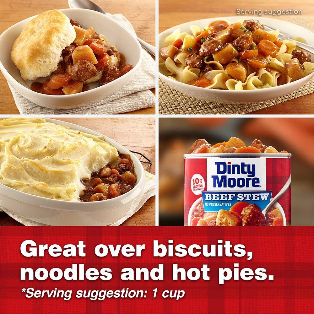 Dinty Moore Beef Stew 15 oz 8-Pack Fully Cooked Gluten-Free Canned Meal
