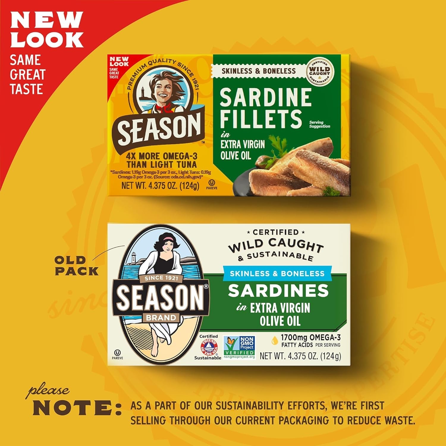 Sustainable Wild Caught Sardines in Olive Oil – High Protein Keto Snack, 24-Pack