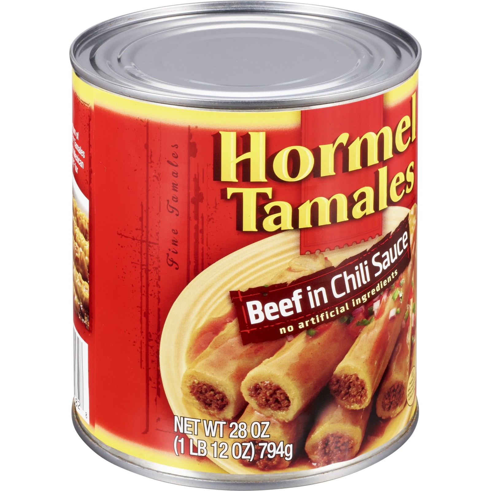 (3 pack) Beef Tamales in Chili Sauce, Shelf Stable, 28 oz Steel Can