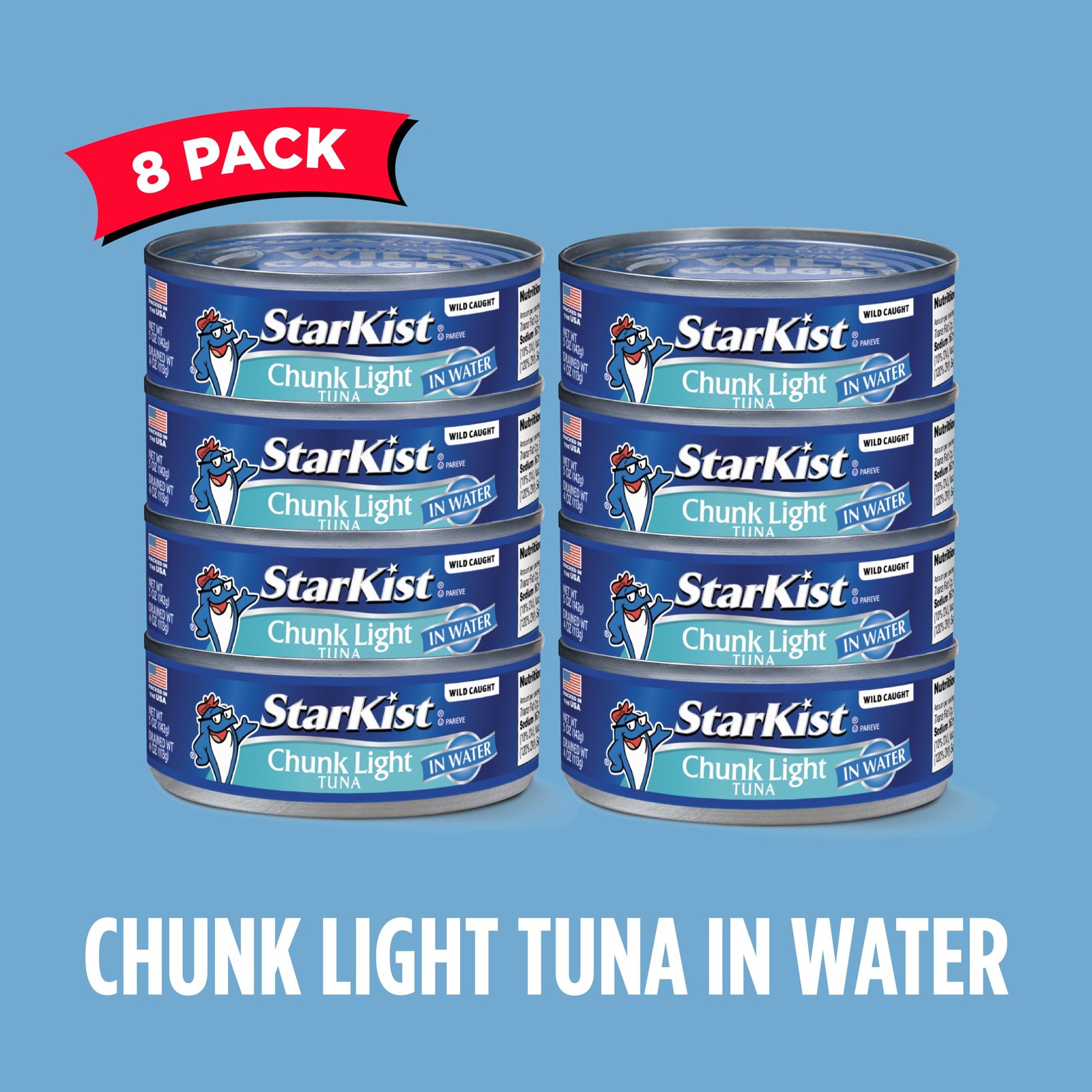 StarKist Chunk Light Tuna in Water, 5 oz 8 Pack