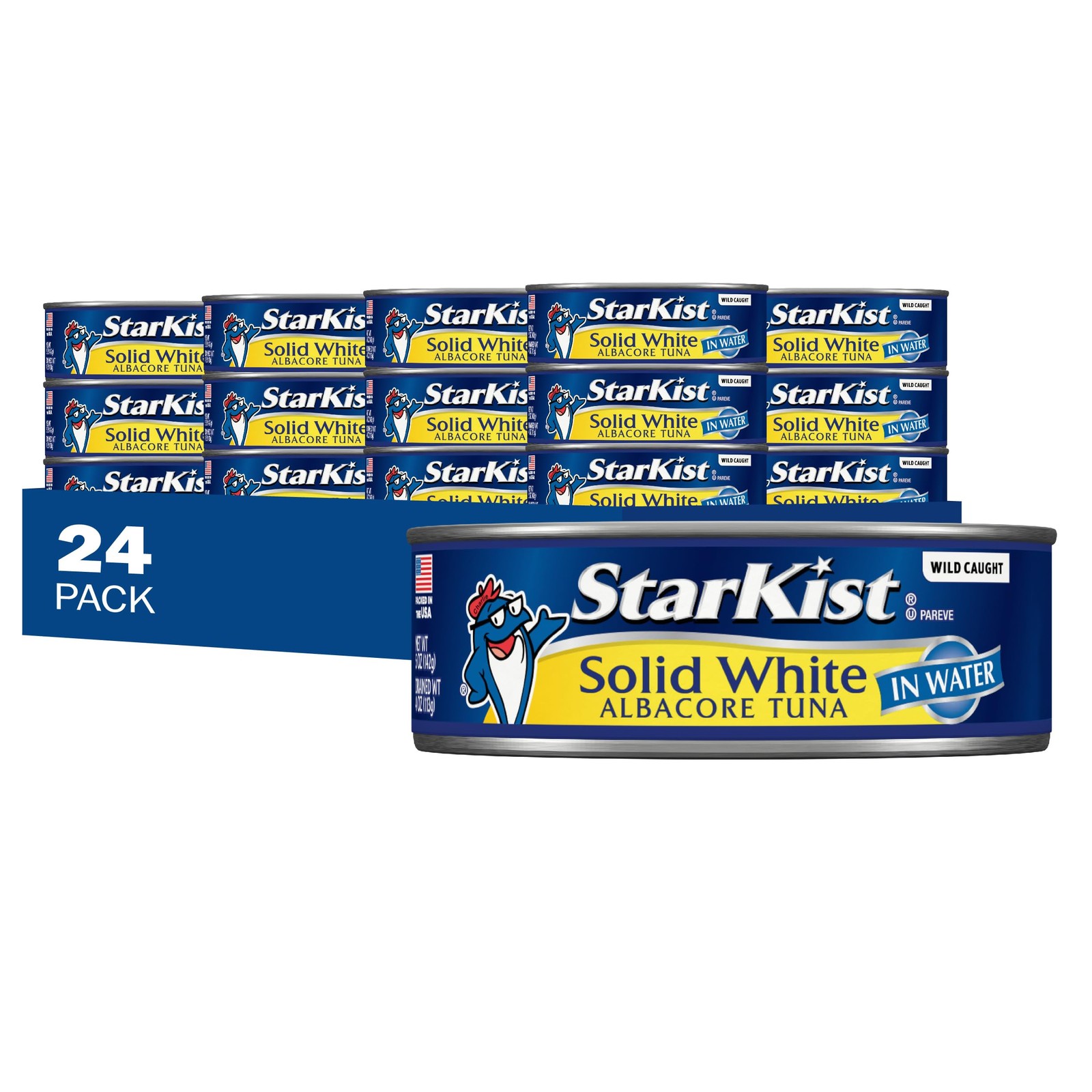 StarKist Solid White Albacore Tuna in Water, 5 oz (24 Pack) Canned Tuna Fish, Wi