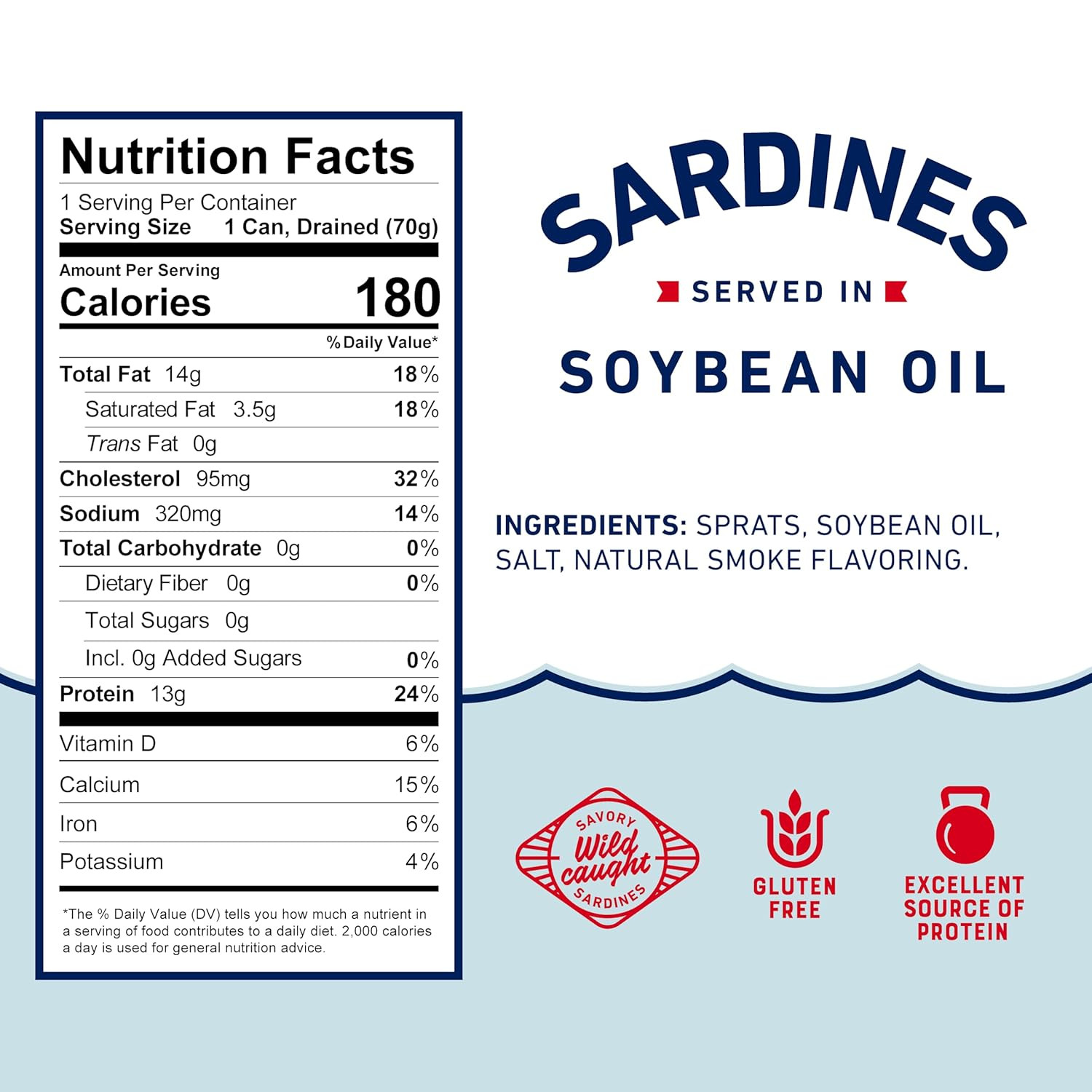 Beach Cliff Wild Caught Sardines in Soybean Oil, 3.75 Oz Can (Pack of 12) –