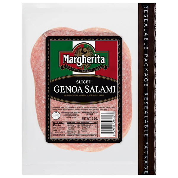Margherita Genoa Salami with Wine & Pepperoni Sandwich Slices, (2 Of Each)